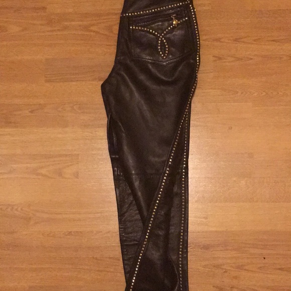 Gianni Versace Vintage Leather High Waisted Pants - Picture 7 of 7